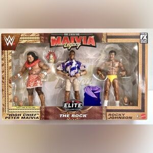 WWE Mattel Elite The Rock WWE Generations Maivia Legacy 3-Pack Exclusive NEW
